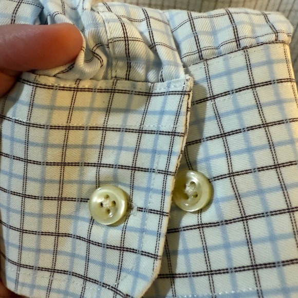 Peter Millar White and Blue Casual Button Down Shirt stain on sleeve 🤪 - Picture 5 of 6